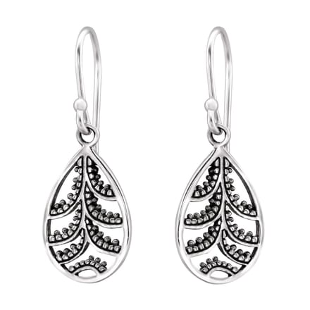 Montebello Oorbellen Anahi - 925 Zilver Geoxideerd - 10x14mm - 29mm