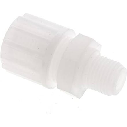 12x6mm & G1/4'' PVDF Rechte Knelfitting Buitendraad 10bar Kunststof en Polyamide