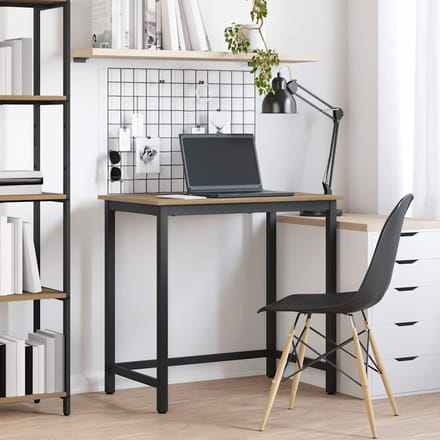 vidaXL - Tafel - Artisan - Eiken - Engineered - hout - en - staal - 100 - x - 50 - x - 76,5 - cm