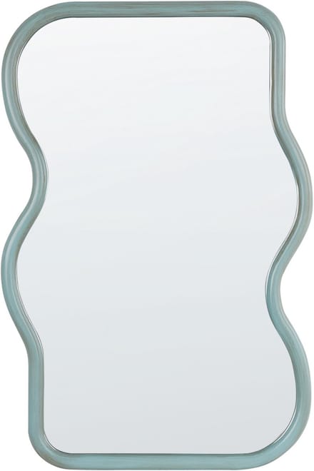 RONNET - Wandspiegel - Lichtblauw - 58 x 90 cm - Paulowna hout