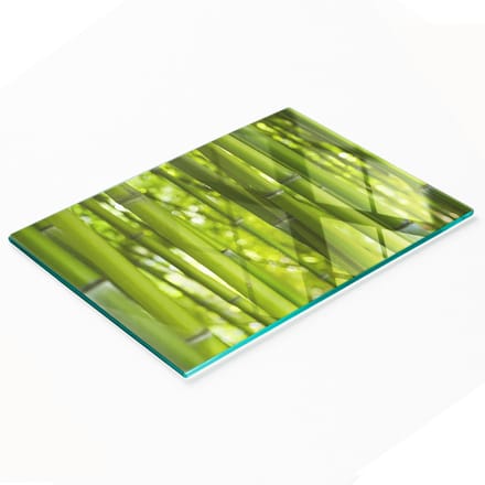 Decoratieve snij- en serveerplank van glas en bamboe, 80x52 cm