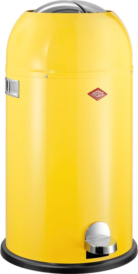 WESCO Kickmaster Prullenbak | Pedaalemmer | 33 Liter | Metaal - Citroengeel | Afvalemmer - Made in Germany