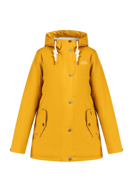 ICEBOUND Gewatteerd regenjack Dames mosterd