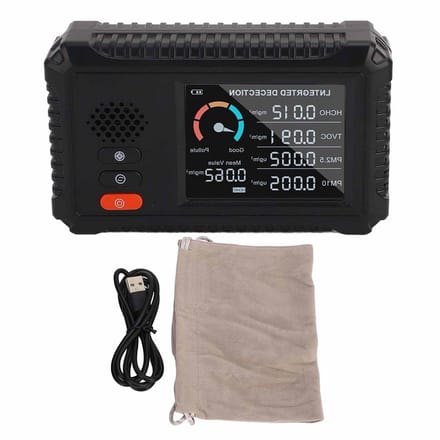 Luchtkwaliteit Detector - Luchtmeter HCHO TVOC - Binnenlucht Monitoren - Compact Draagbaar Ontwerp - 13 x 10 x 4 cm