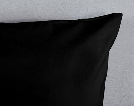 Pure dekbedovertrek effen kleur - Lits jumeaux 240x200/220 cm - Zwart - Microvezel