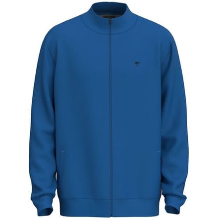 Fynch-Hatton Vest Cotton Sweat Zip Uni Color Strong Blue / male