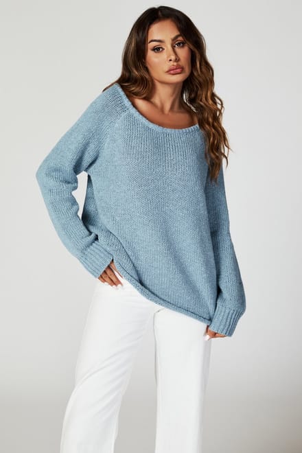 Comfortabele trui-top in blauw