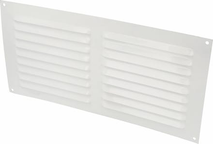 AMIG Ventilatierooster/muurrooster - 150 x 300mm - aluminium - wit - schoepenrooster
