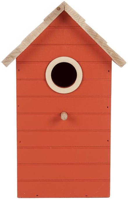 Clayre & Eef Decoratie Vogelhuis 15x10x22 cm Rood Hout