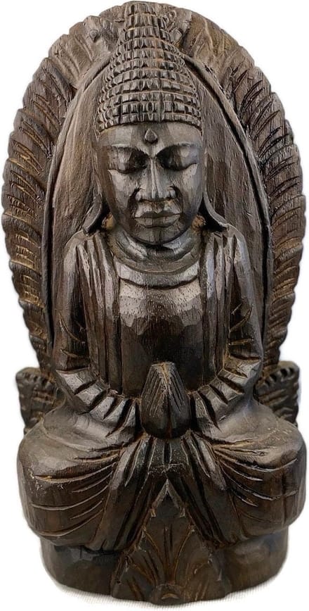 Houten buddha / Handgemaakt houten beeld / Indonesisch beeld