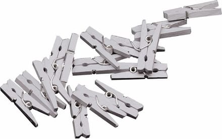 100x Mini knijpertjes zilver - 2 cm - kleine/ mini knijpers