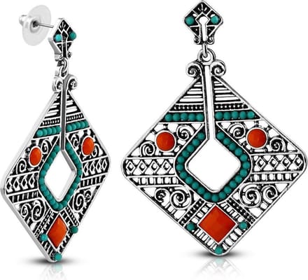Montebello Oorbellen Vintage FEF308 - Bijoux - Boheems - 65x36mm