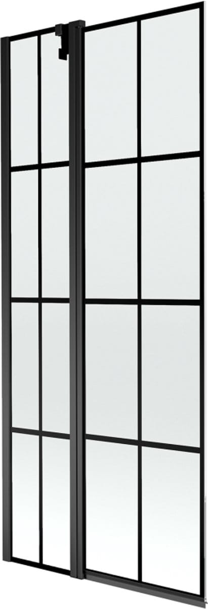 Mexen Flip douchewand met 2 panelen 80 x 150 , zwart raster, zwart - 894-080-101-70-77