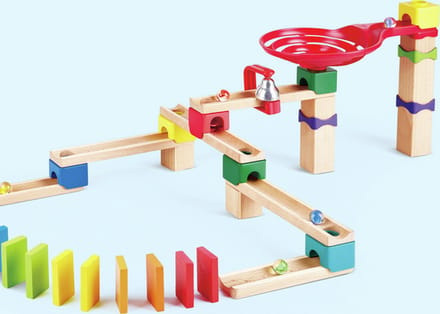 Hape Crazy Rollers Stack Track - Knikkerbaan met Domino, 50 Stuks, 3+ jaar