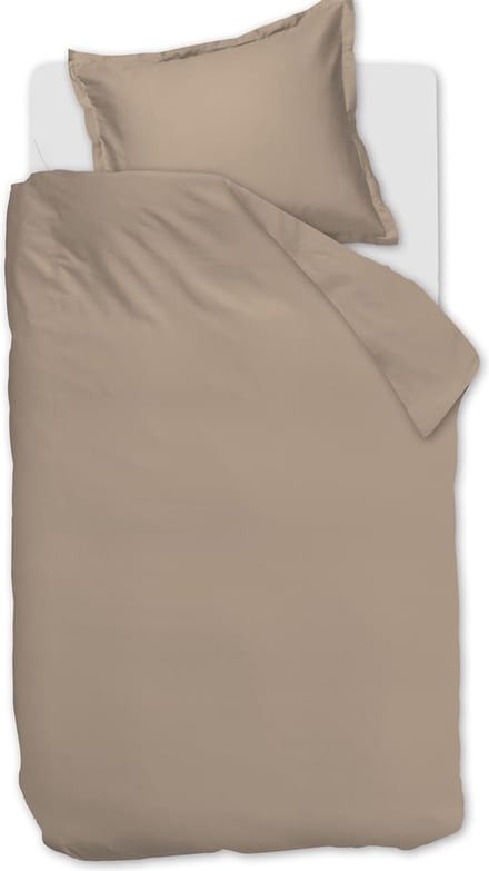 Ambiante Satin Uni dekbedovertrek - Eenpersoons - 140x200/220 - Taupe