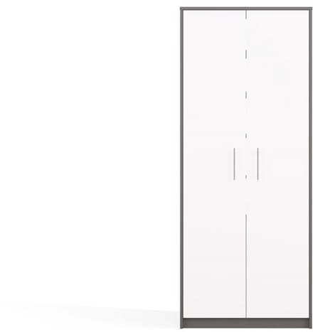 Topeshop OLIV - Kantoorboekenkast - Met deuren - 8 planken - Antraciet/Wit