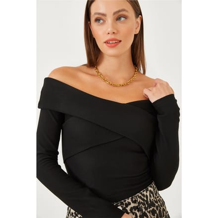 Strapless Textuur Ribbels Blouse