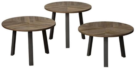 Tower Living - Lazio bijzettafel set ø55 cm - grijs