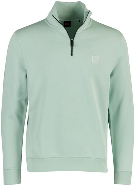 BOSS Orange trui groen half zip katoen