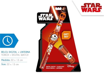 Star Wars BB-8 Set – Horloge + Zaklamp – Episode VII – 6x4 cm