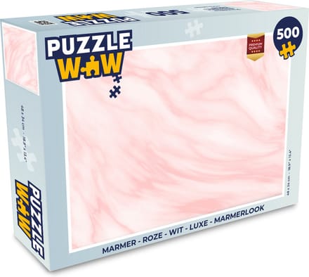 Puzzel Marmer - Roze - Wit - Luxe - Marmerlook - Legpuzzel - Puzzel 500 stukjes