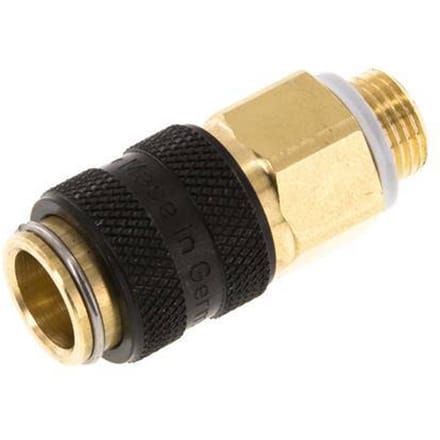 Messing DN 5 Zwart Luchtkoppeling Snelkoppeling G 1/8 inch Buitendraad Double Shut-Off - CLS5-M-B-BLA-SV-018