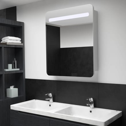 vidaXL - Badkamerkastje - met - spiegel - LED - 68x9x80 - cm