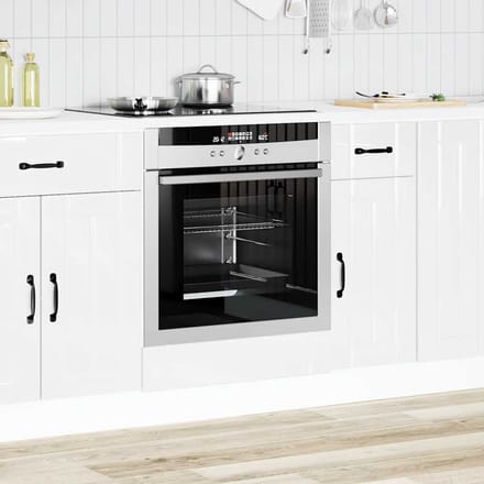 vidaXL - Ovenkast - Lucca - bewerkt - hout - hoogglans - wit