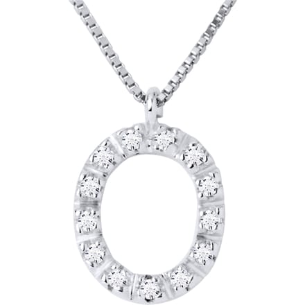 Collar ABC Diamonds 0,07 Cts letter "O" 18K wit