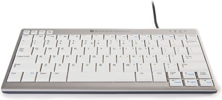 BakkerElkhuizen Ultraboard 950 - Mini Toetsenbord - Compact - Bedraad - Zilver/ Wit