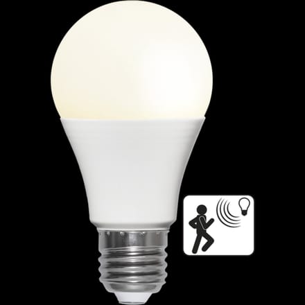 Schemersensor - Standaard bol - E27 - 8.8W - Extra Warm Wit - 2700K - Opaal