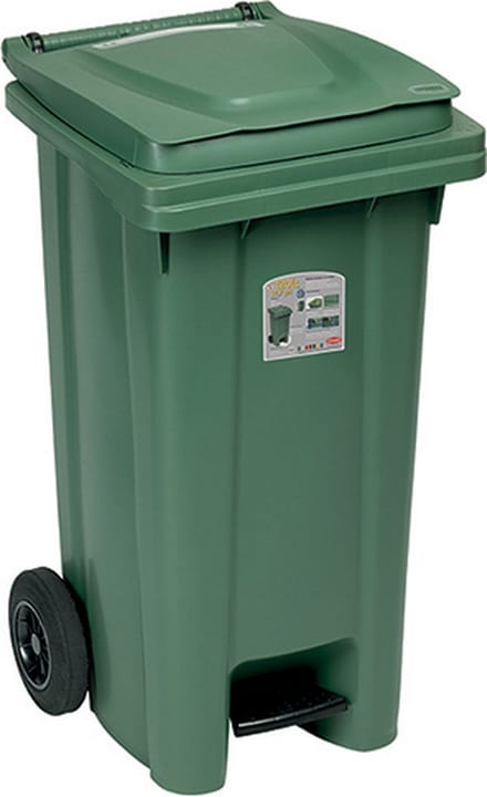 Afvalcontainer - 120 liter - Kliko - Rolcontainer - Met pedaal - Met afvalzakhouder - Groen