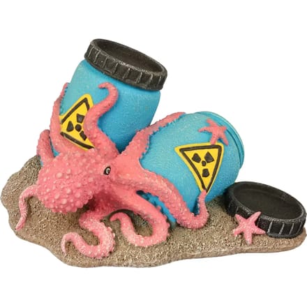 Aqua Della Aquarium Decoratie Radioactieve Vaten met Octopus - Glow-in-the-Dark Schuilplek - S 12x9x7cm - Meerkleurig