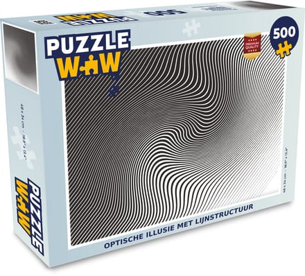 Puzzel Optische illusie met lijnstructuur - Legpuzzel - Puzzel 500 stukjes