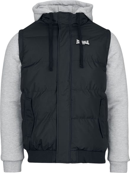 Lonsdale London Collegejas - Dowpot - S tot 3XL - voor Mannen - zwart/grijs gemêleerd