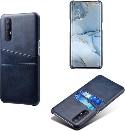 Back Cover met Opbergvakjes + PMMA Screenprotector voor OPPO Find X2 Neo _ Blauw