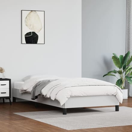 vidaXL - Bedframe - kunstleer - wit - 90x190 - cm