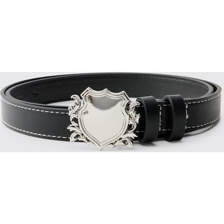 Pu Riem Met Wapenschild Gesp | Black | Size Medium