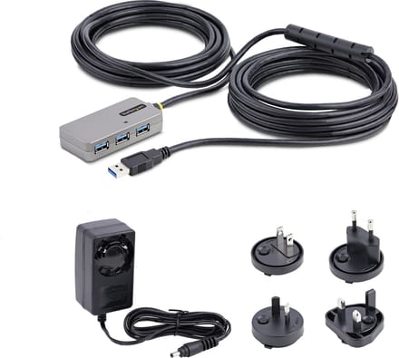 StarTech.com U01043-USB-EXTENDER interface hub USB 3.2 Gen 1 (3.1 Gen 1) Type-A 5000 Mbit/s Zwart, Zilver