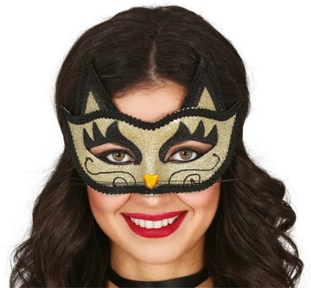 Fiestas Guirca Verkleed oogmasker Venitiaans -kat/poes - volwassenen - Carnaval/gemaskerd bal