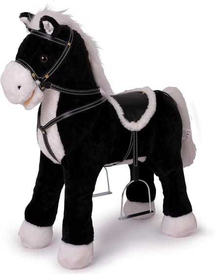 Staand Paard - Stokpaard Pluche - Kinderen Spelen - Compleet Gemonteerd - 60 cm Hoog - Bruin