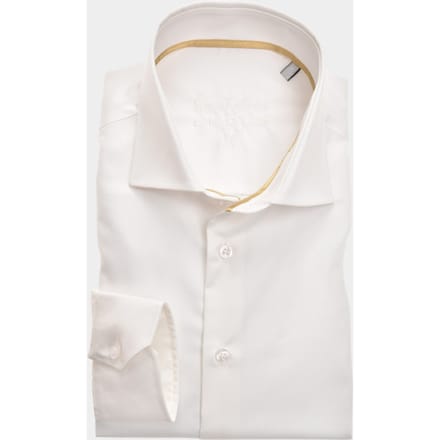Ledub modern fit overhemd - beige twill - Strijkvrij - Boordmaat: 45