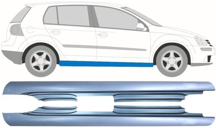 Volledige dorpel voor Volkswagen Golf 5 2003-2009 / Links + Rechts / Set
