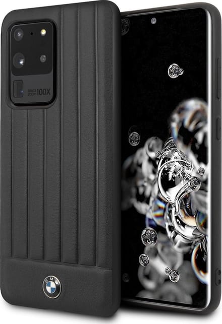 BMW Leather Back Cover - Geschikt voor Samsung Galaxy S20 Ultra - Zwart