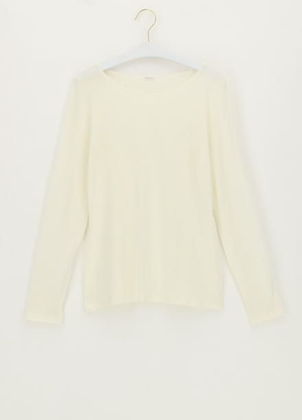 Oroblu Perfect Line Cashmere - T-Shirt Long Sleeve - Kleur Gebroken Wit - Maat Medium