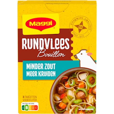 Bouillon rund minder zout 8 blokjes