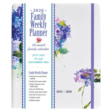 Family Weekly planner Hydrangeas (18-maanden) - 2026