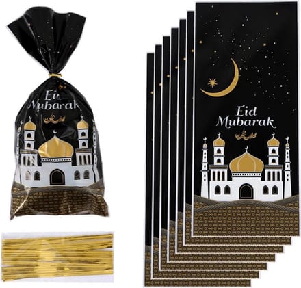 Eid mubarak uitdeelzakjes 10 stuks - Ramadan Mubarek - Eid uitdeelzakjes