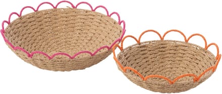 J-Line plateau - papier - oranje/roze - set van 2