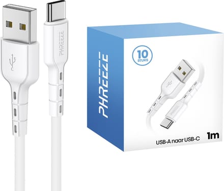 Grootverpakking usb kabels - Usb C naar usb A kabel - 10 stuks - 1 meter